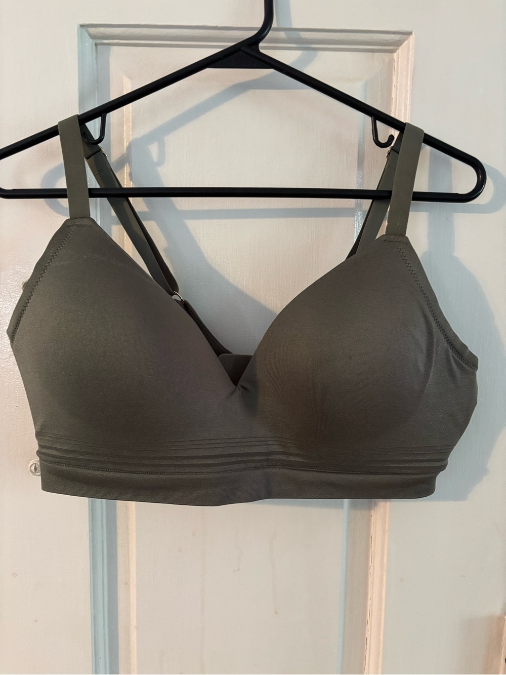 Joyspun Bralette Bra XL Olive Green Wireless Padded Adjustable Straps Hook & Eye